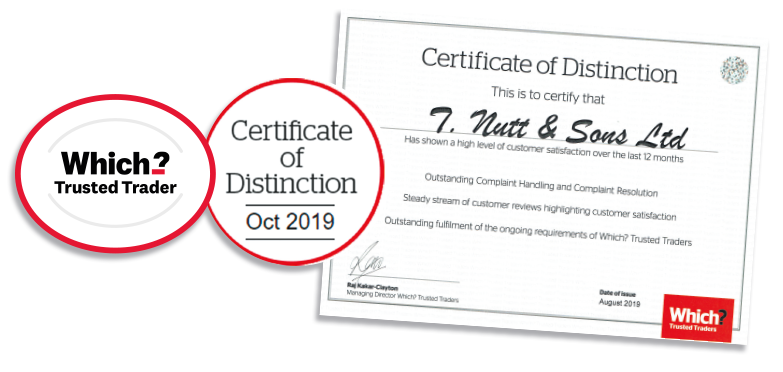 Which? Trusted Trader Certificate of Distinction